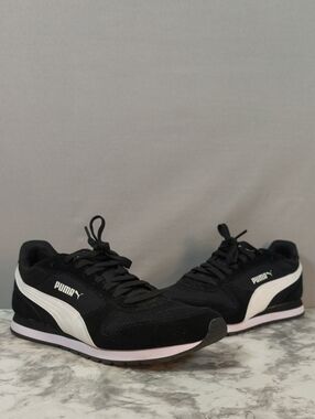 PUMA St Miler Lace Up  Mens Black/White Sneakers Casual S- 9.5